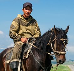 russia siberian man on horse